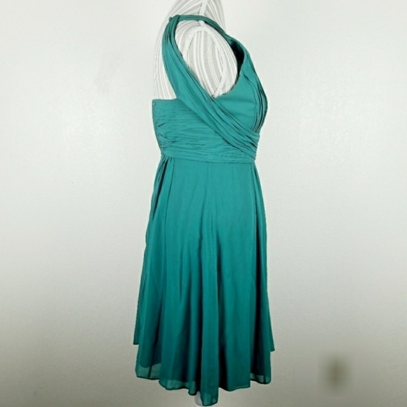 Ann Taylor Silk Emerald Green Georgette Dress - Picture 5 of 6